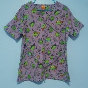 SOLD Purple Ninja Turtles Scrub Top